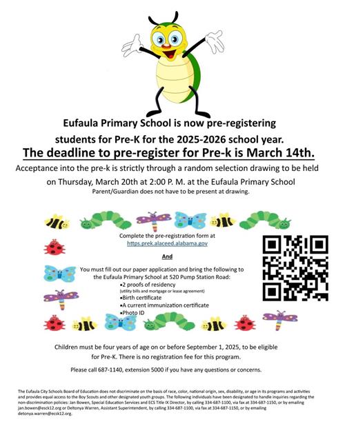 Pre-K pre-registration information